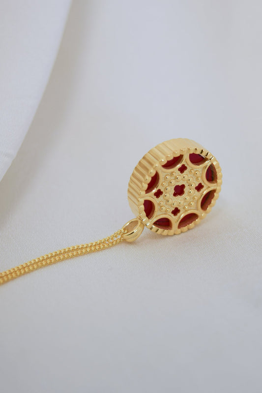 Circle Rose Window Necklace