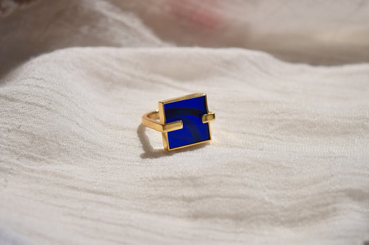 Square Glass Ring