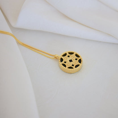 Circle Rose Window Necklace