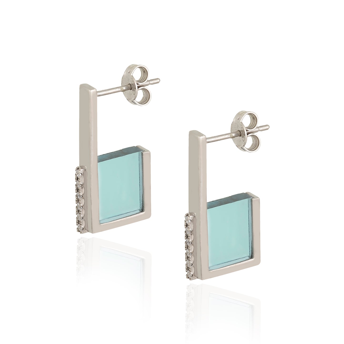 Square Glass Earrings