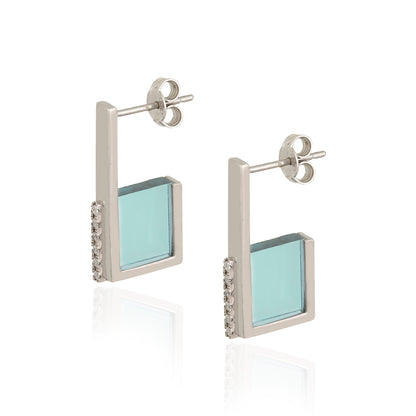 Square Glass Earrings